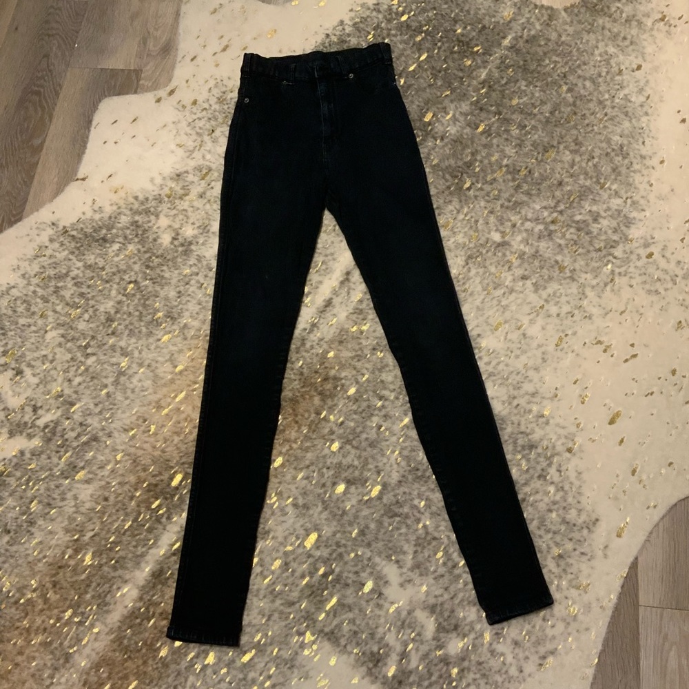 Dr Denim Black High Waisted Skinny Tight Stretch Jeans Size Medium - Picture 5 of 8